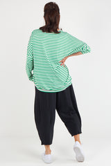 Vannesa Striped Top In mint green