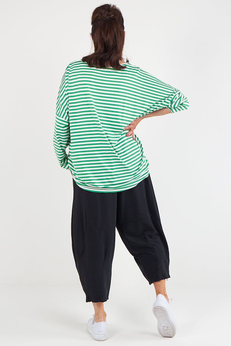 Vannesa Striped Top In mint green