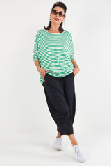 Vannesa Striped Top In mint green