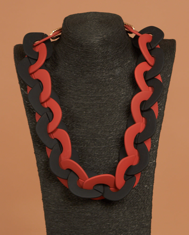 Womens Fashion Lagenlook Necklace In Red