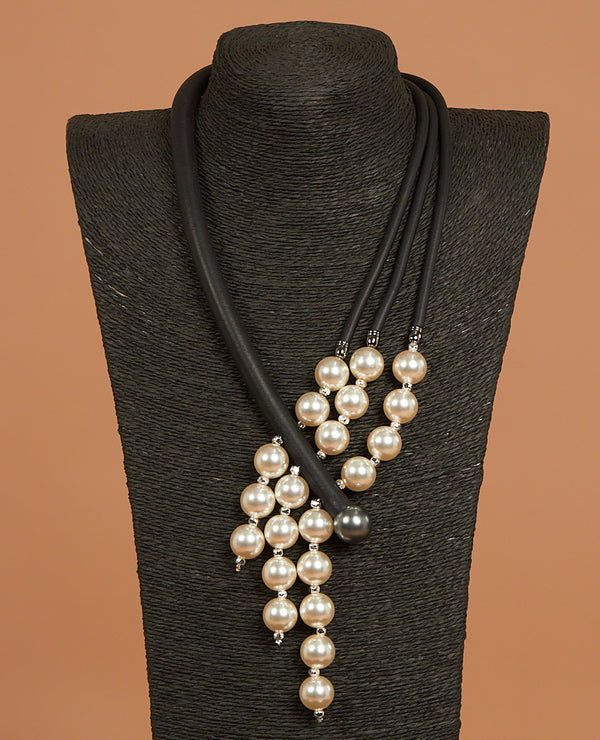 Womens Fashion Lagenlook Necklace with Pearl