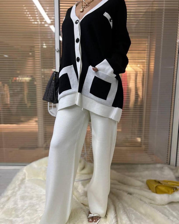Sisley 2 Piece Lux Suit （Top + Trousers）In Black